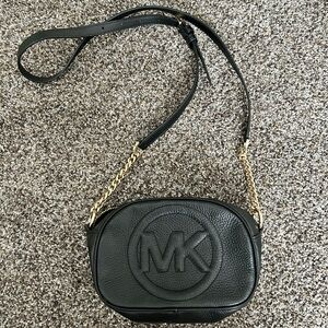 Michael Kors Black Crossbody Bag with Gold Chain